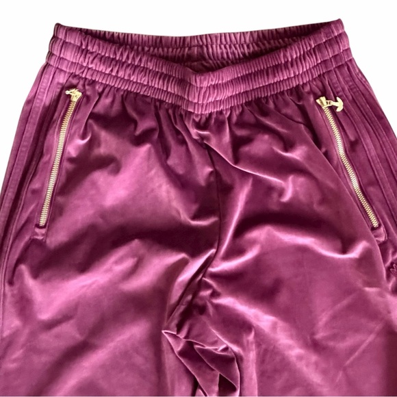 ADIDAS NEW PRIMEGREEN Adicolor Velour Maroon Joggers Velvet Retro Track Pants M - Picture 4 of 12